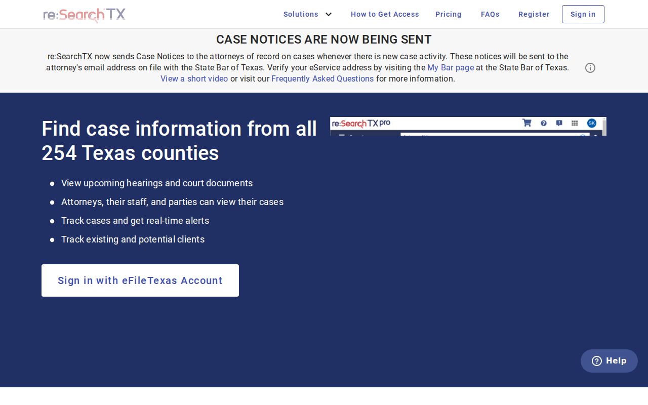 re SearchTX portal for Mitchell County court case lookup