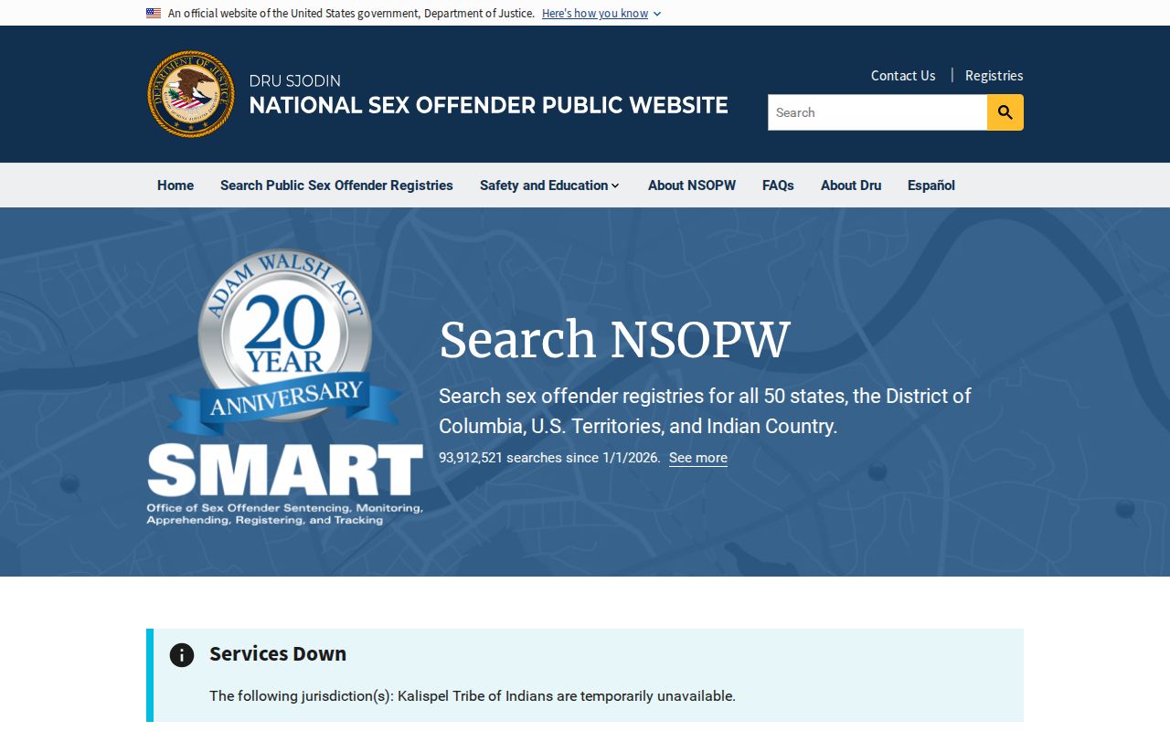 Mitchell County sex offender lookup using the national NSOPW portal